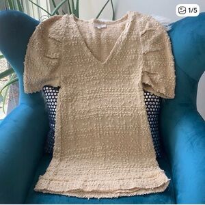 $398 ALEXIS ANIKA Boucle Tunic V-Neck Sweater XS